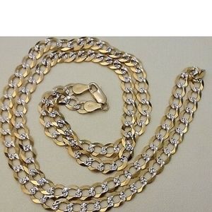 10k gold chain diamond cut necklace